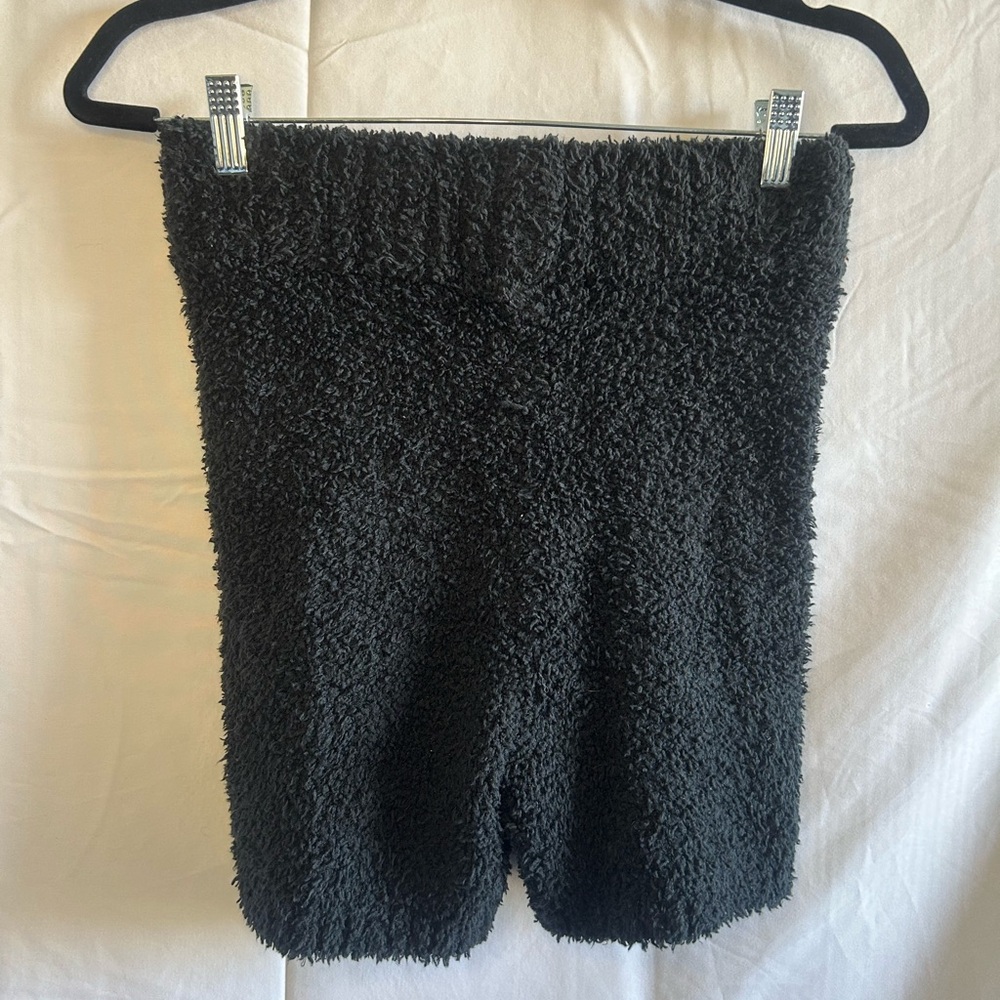 SKIMS Black Fuzzy Bike Shorts
